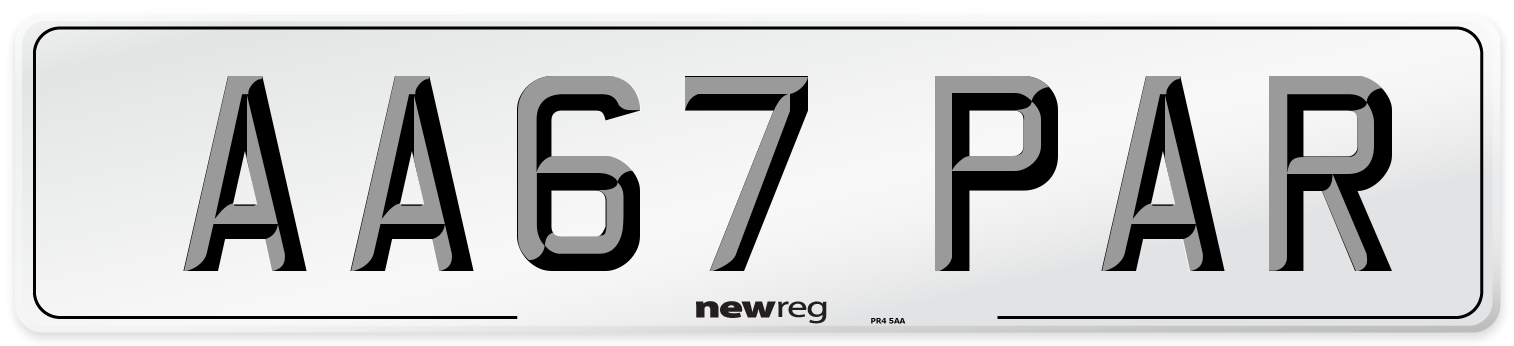 AA67 PAR Number Plate from New Reg